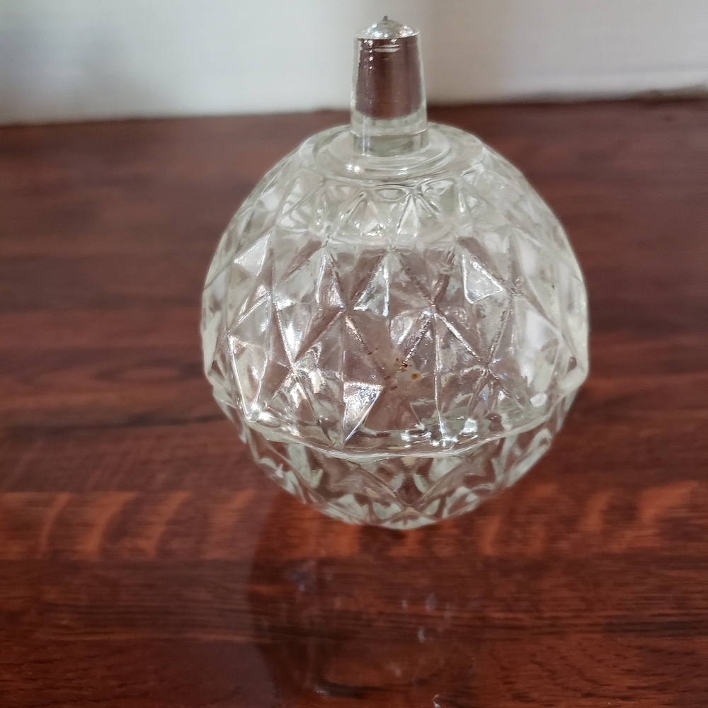 Vintage Pressed Glass Covered Bowl Poland